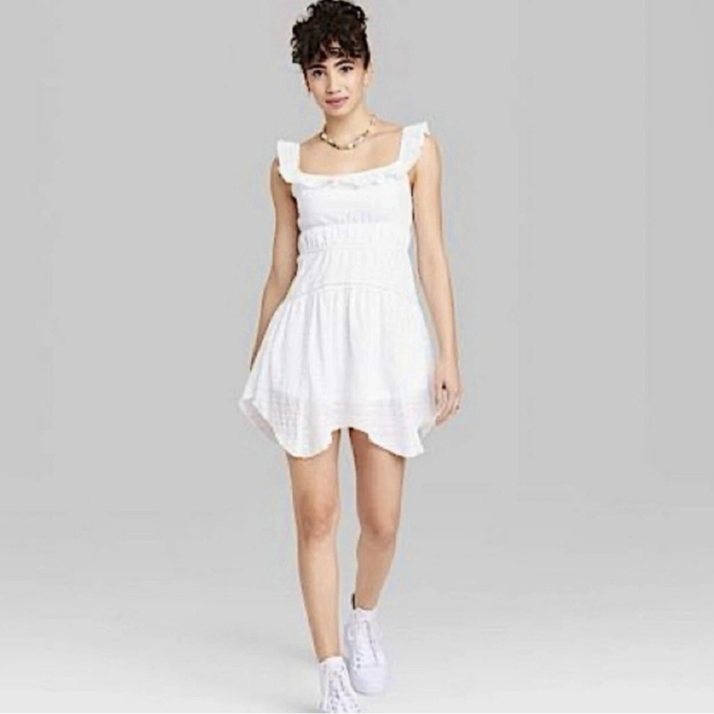 Wild Fable White Asymmetrical Sundress